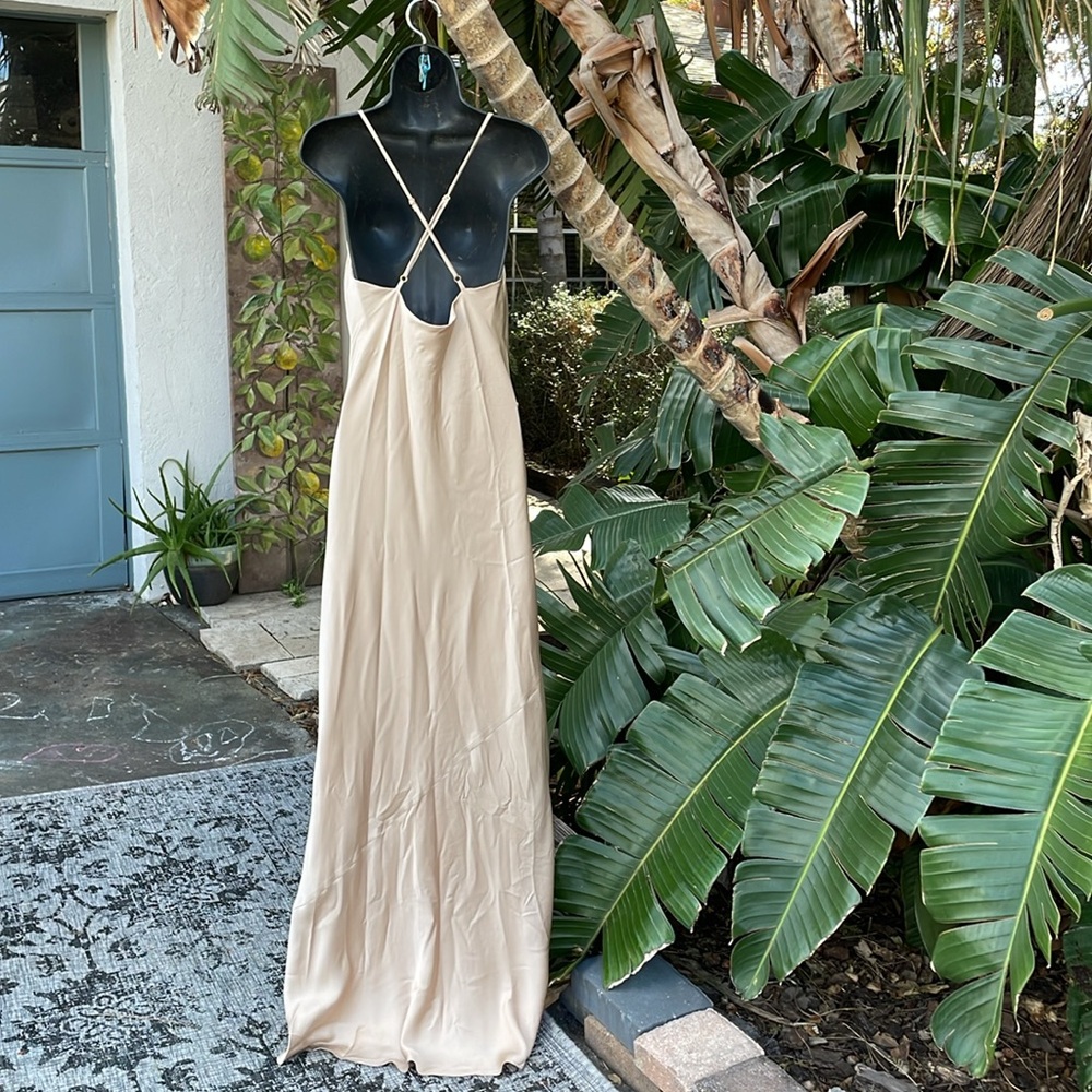 show me your mumu, champagne, satin bias, cut slip dress - Picture 9 of 13